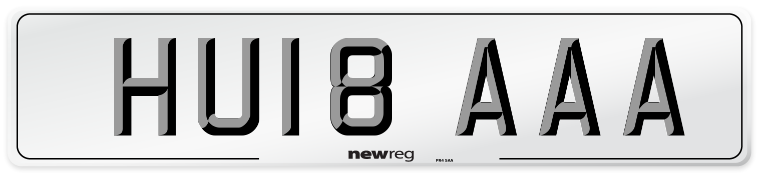 HU18 AAA Number Plate from New Reg